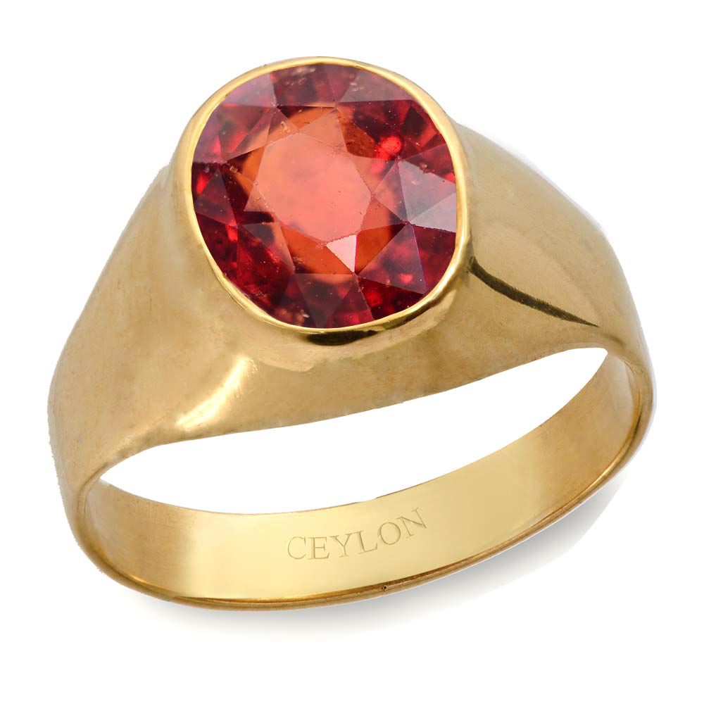 Buy Natural Gomed Stone Ashtadhatu Red Gemstone 11.25 Ratti Rashi Ratna  Adjustable Ring For Men And Women Online In India At Discounted Prices